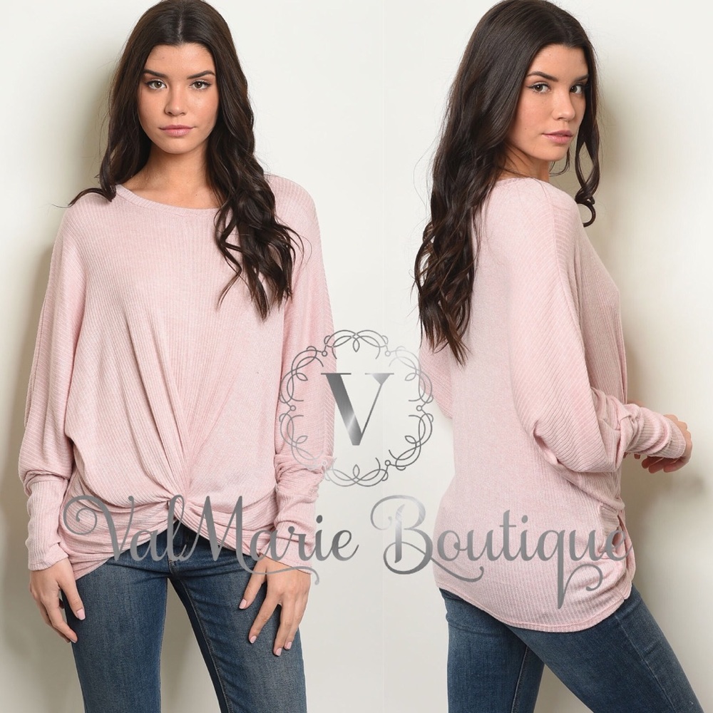LAST 1! Blush Ribbed soft top - Picture 8 of 8